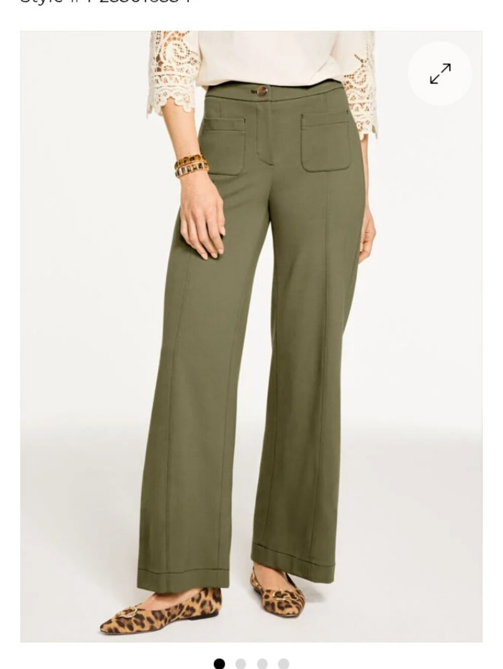 TALBOTS Wide Leg Ponte Pants In Sage Green | 10P